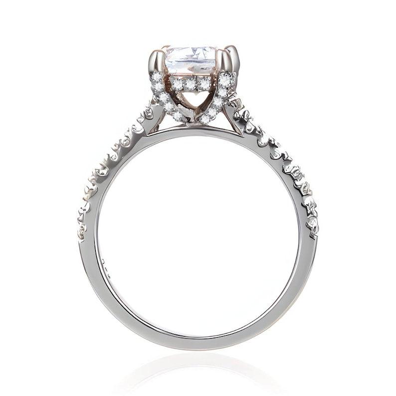 White Topaz Pave Promise Ring