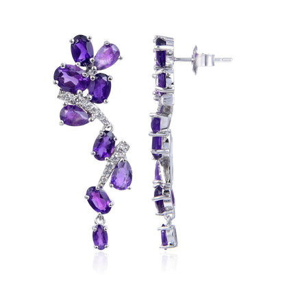 Natural Amethyst Leaf Jewelry Set