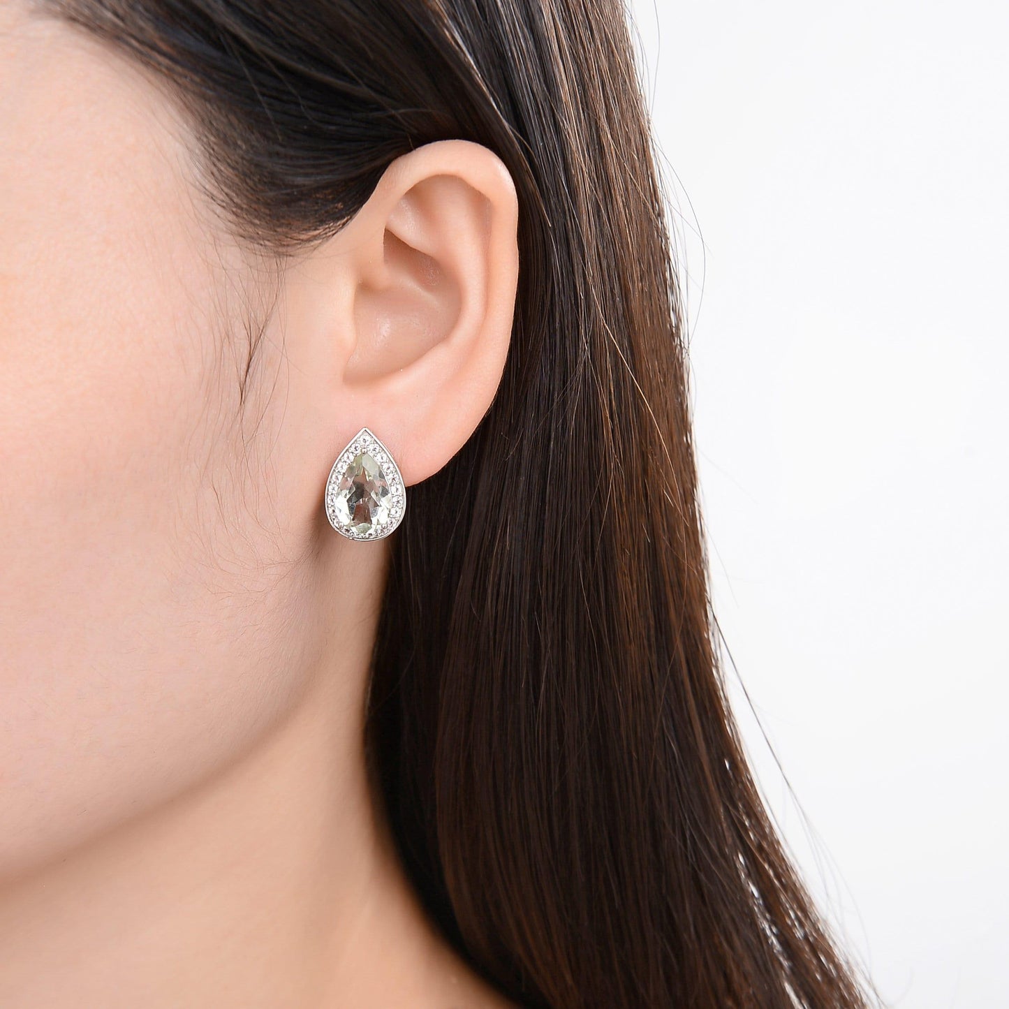 Green Amethyst Teardrop Earrings