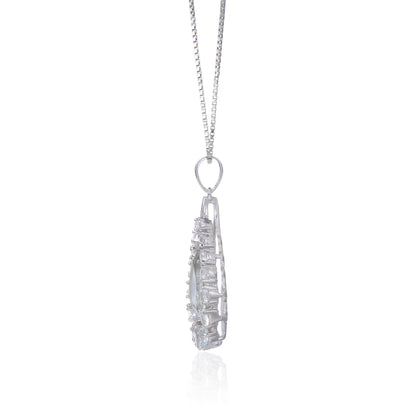 Green Amethyst Teardrop Pendant Necklace