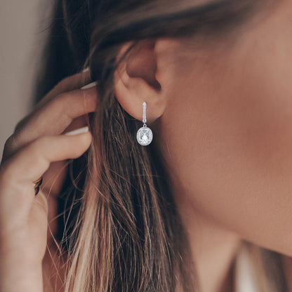 Green Amethyst Oval Earrings