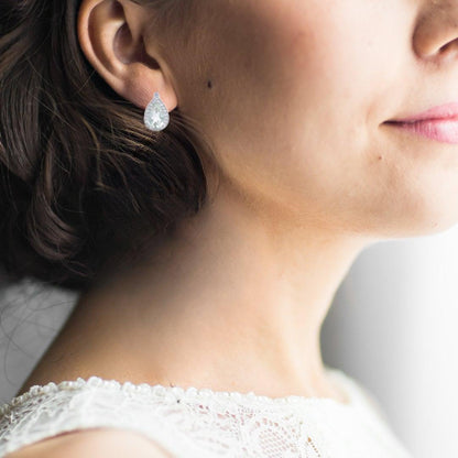 Green Amethyst Teardrop Earrings