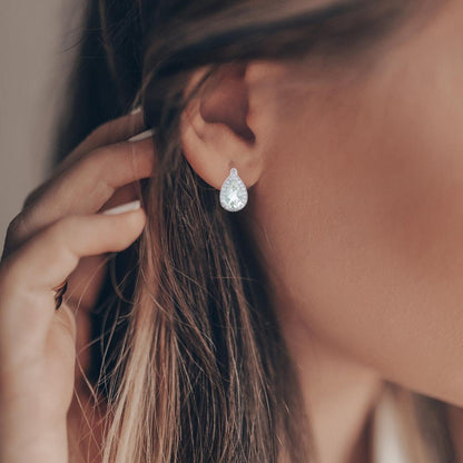 Green Amethyst Teardrop Earrings