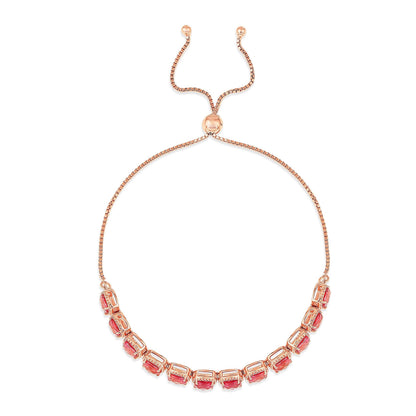 Peach Sapphire Tennis Bracelet