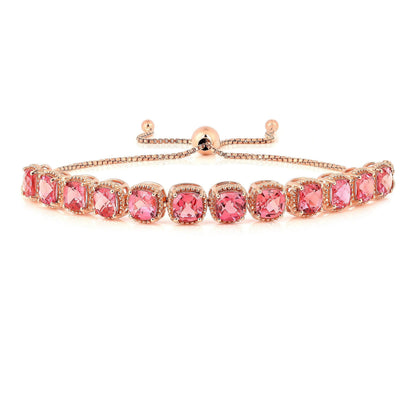 Peach Sapphire Tennis Bracelet