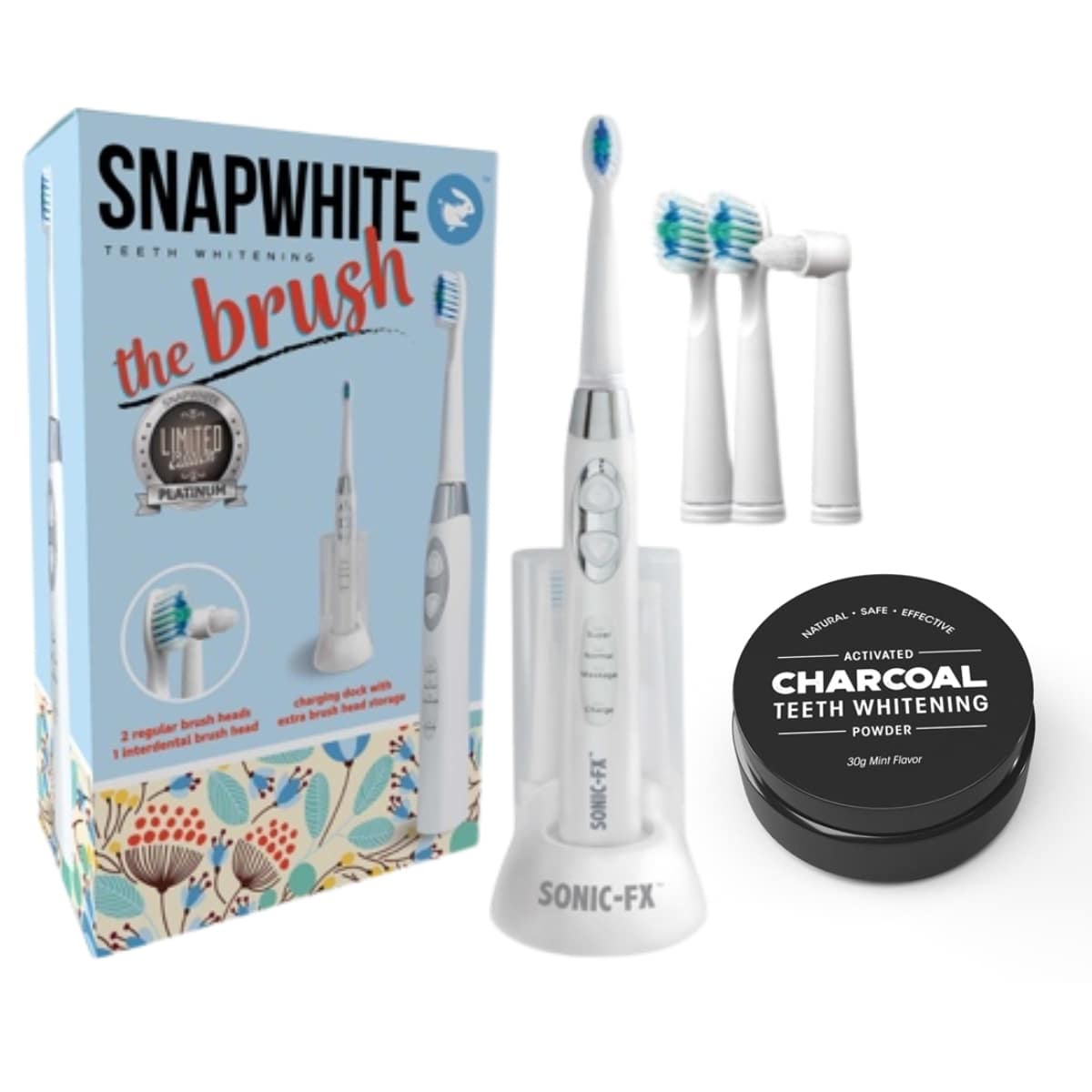 Sonic Toothbrush + Charcoal Powder