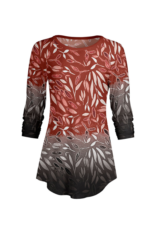 Ombre Red Floral Fade-