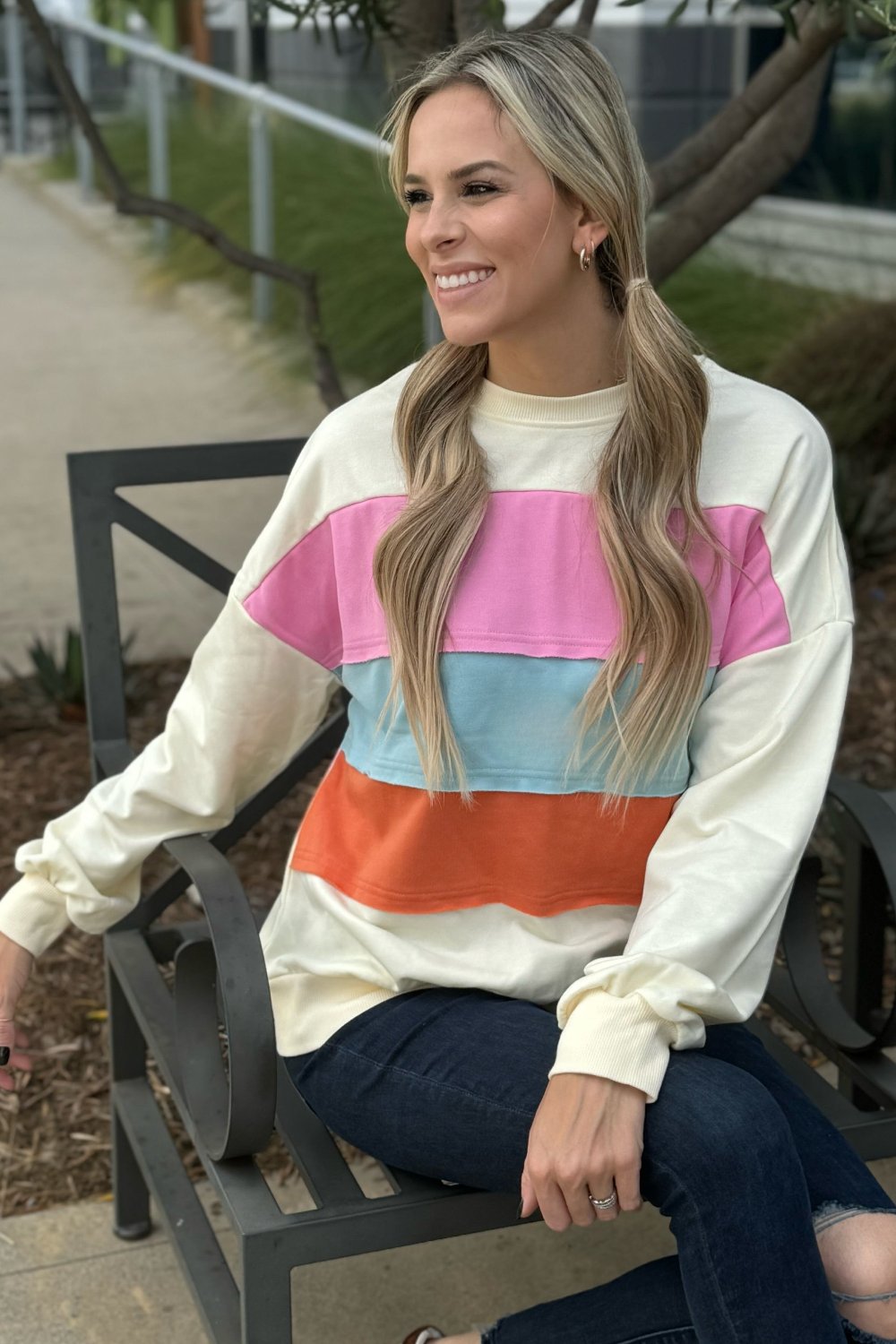 Threaded Pear Leilani Patchwork Sweatshirt