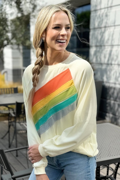 Threaded Pear Penelope Striped Pullover Sweatshirt