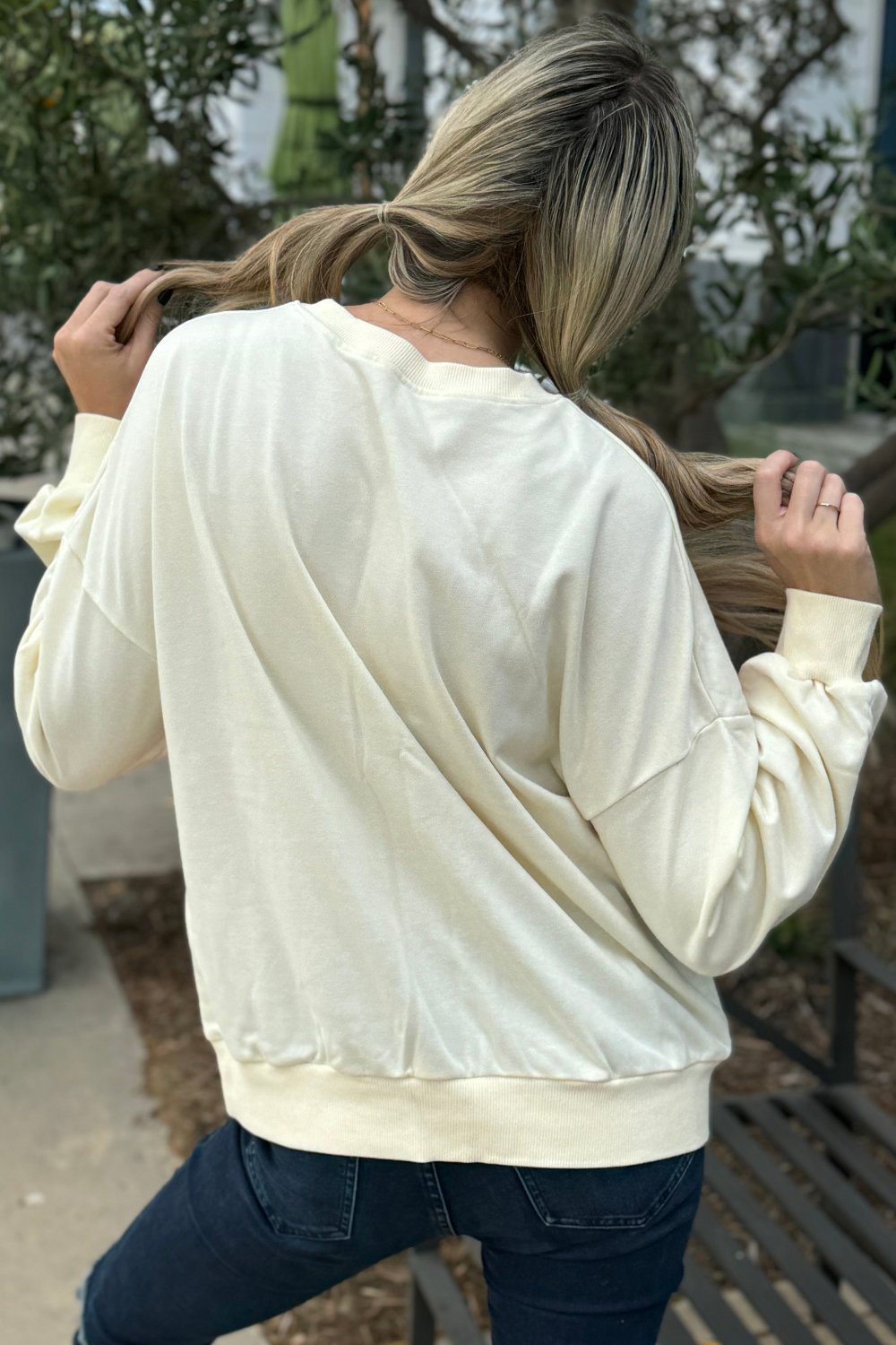 Threaded Pear Penelope Striped Pullover Sweatshirt