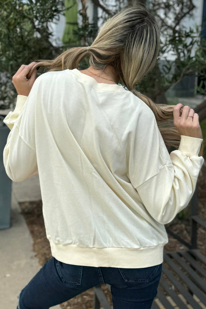 Threaded Pear Penelope Striped Pullover Sweatshirt