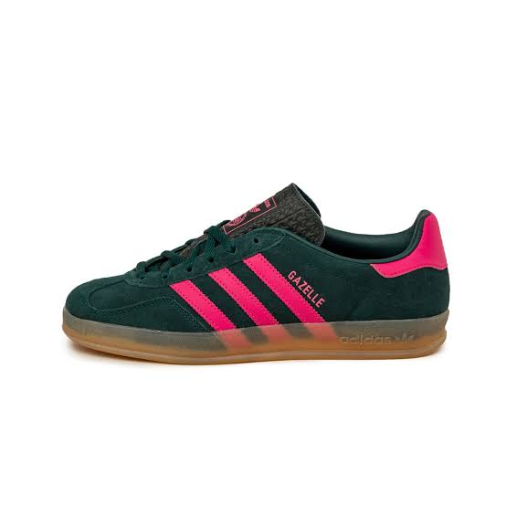 adidas Women's Gazelle Indoor Sneakers - Aur Ivy/Shock Pink/Gum