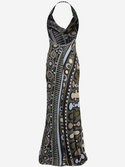 Dress Silk and Viscose All-Over Print
