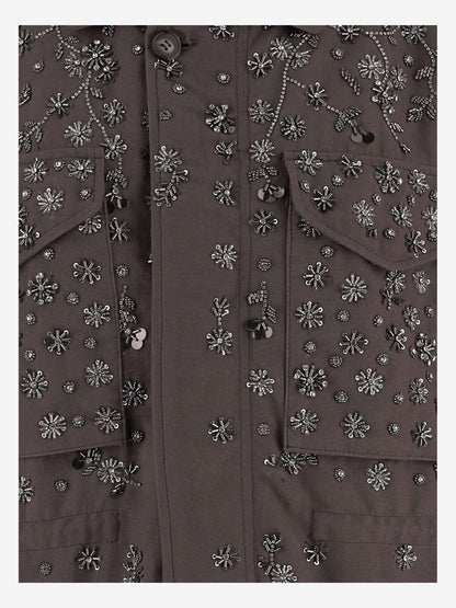 Embroidered Cotton Jacket With Appliqués