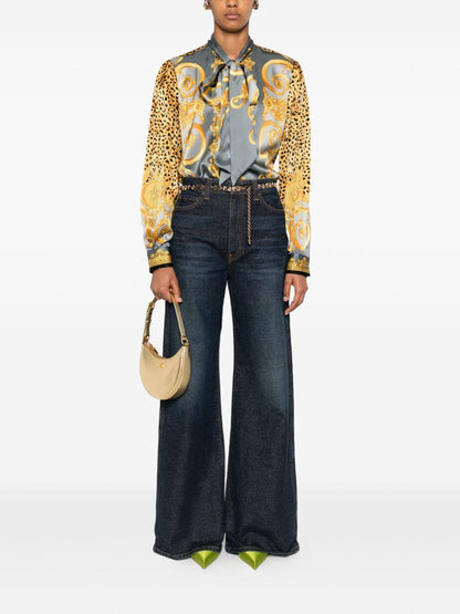 Shirt With Lavaliere Collar