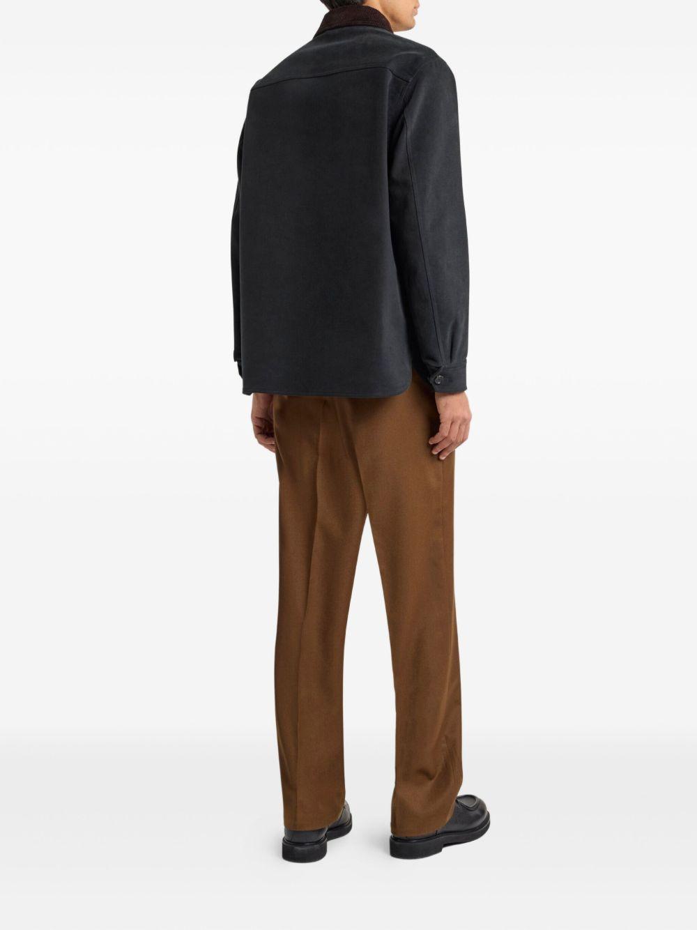 Green Corduroy-Collar Jacket