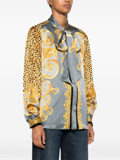 Shirt With Lavaliere Collar