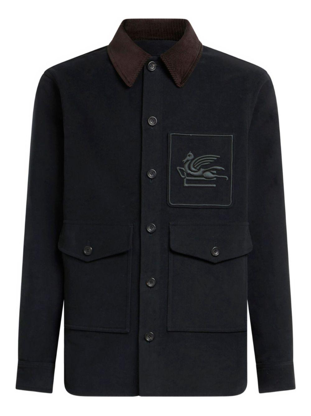 Green Corduroy-Collar Jacket