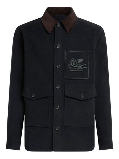 Green Corduroy-Collar Jacket