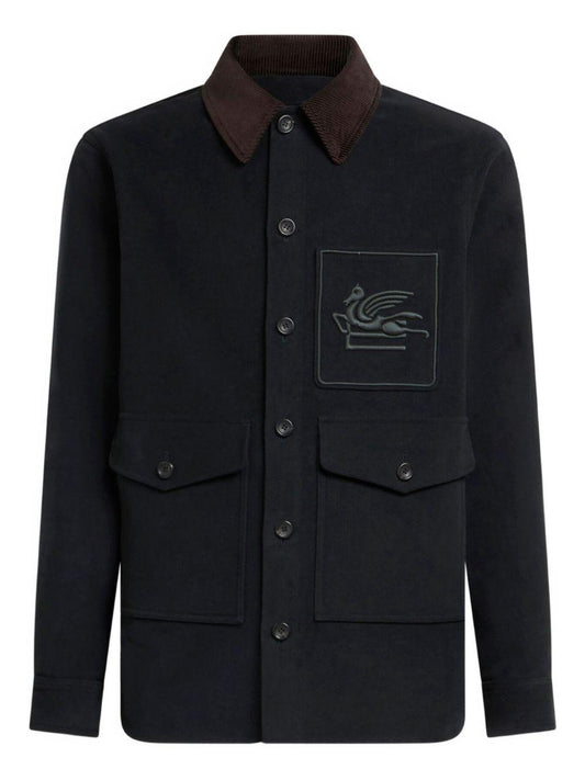 Green Corduroy-Collar Jacket