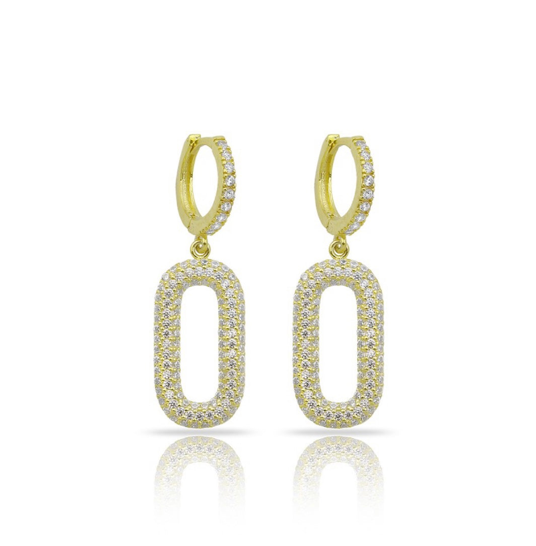 NOOR Oval Huggie Earrings