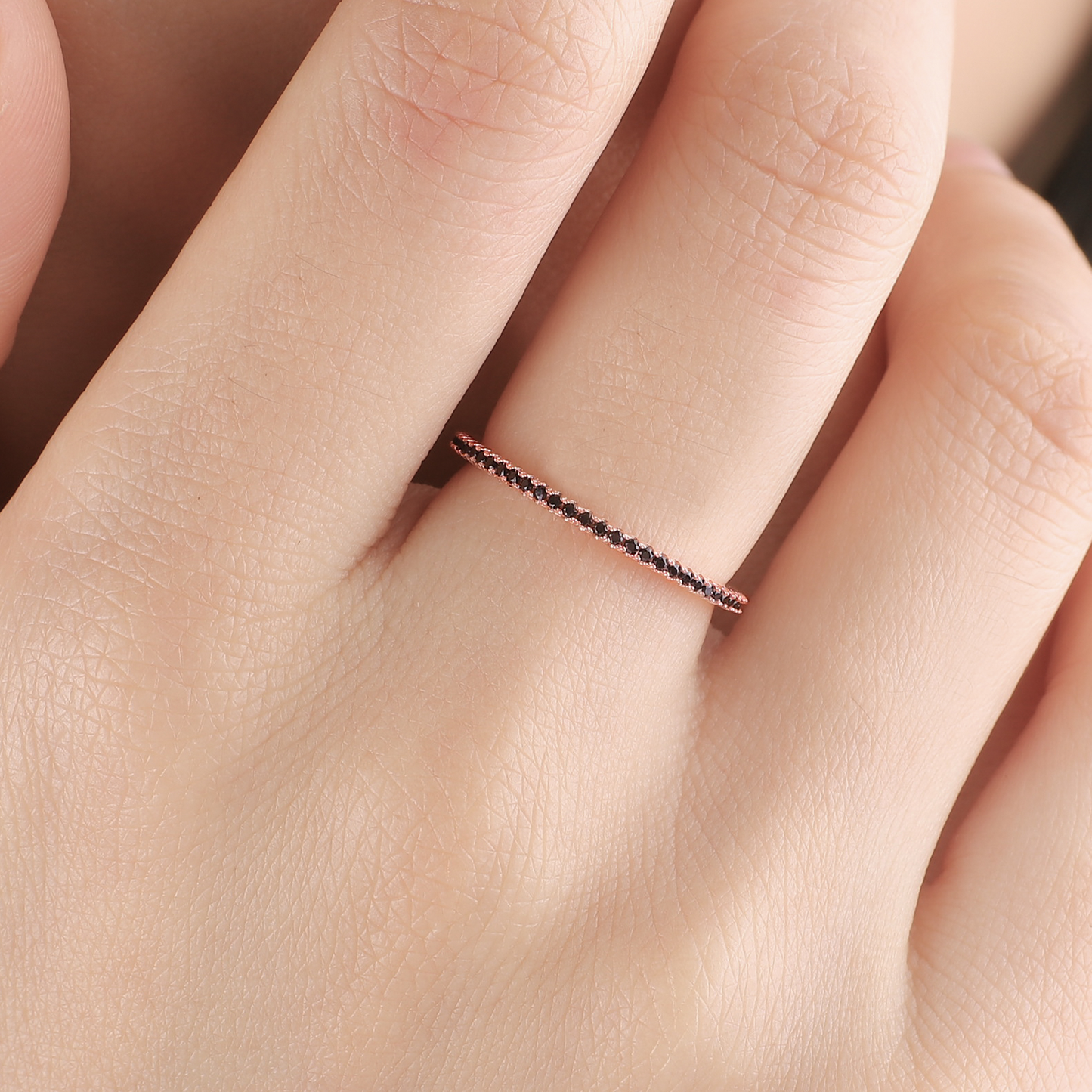 Mint & Lily Black Diamond Eternity Stacking Ring