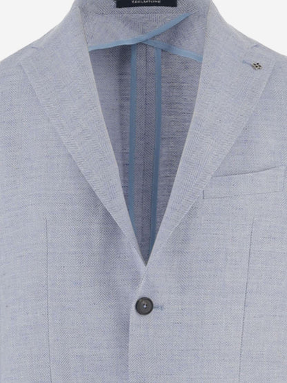 Linen Blend Single-Breasted Jacket