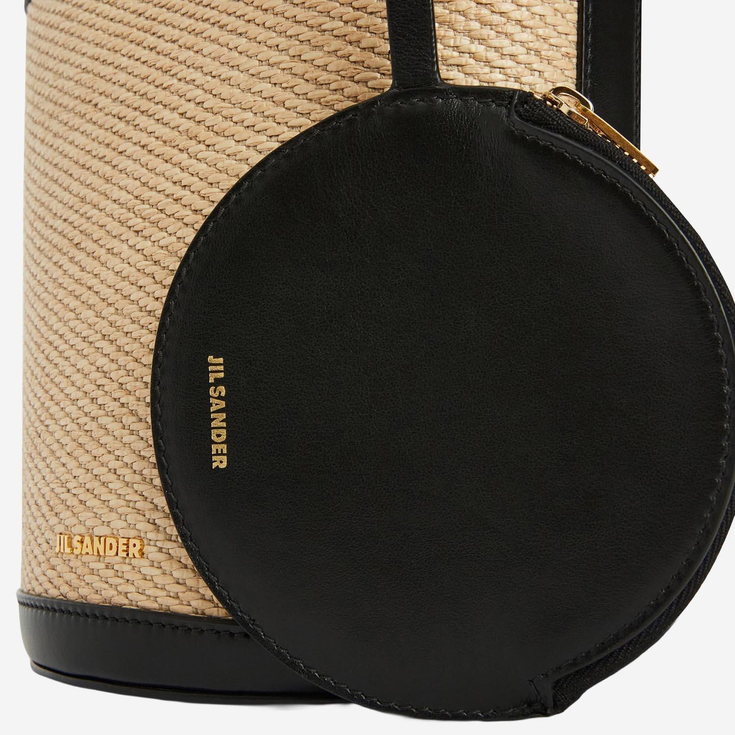 Canno Bucket Bag in Leather and Rafia