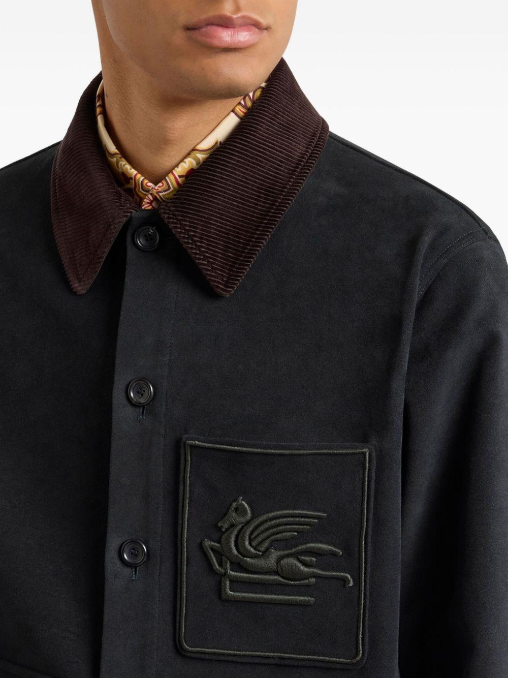 Green Corduroy-Collar Jacket