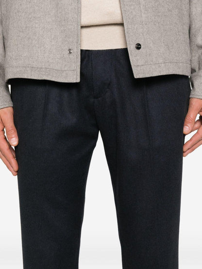 Trousers Navy Blue Silk-Cashmere