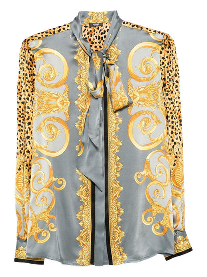 Shirt With Lavaliere Collar