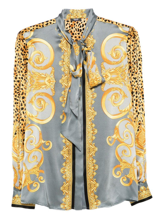 Shirt With Lavaliere Collar