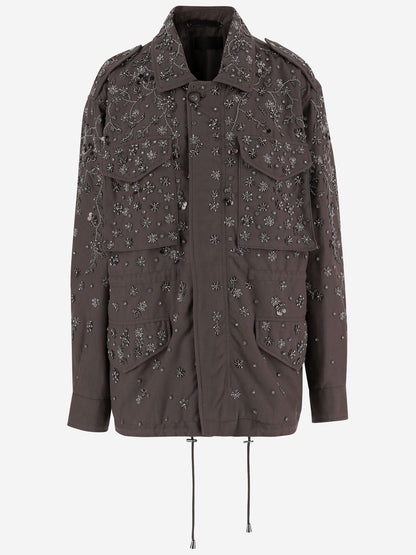 Embroidered Cotton Jacket With Appliqués