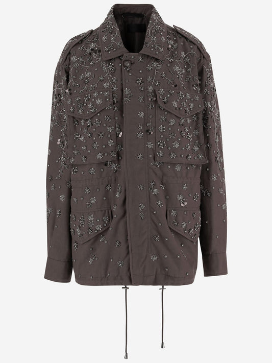 Embroidered Cotton Jacket With Appliqués