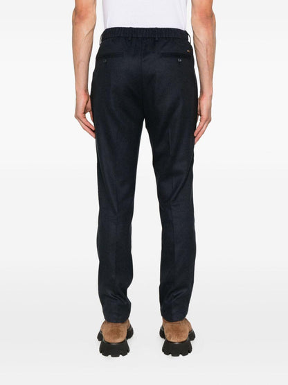 Trousers Navy Blue Silk-Cashmere