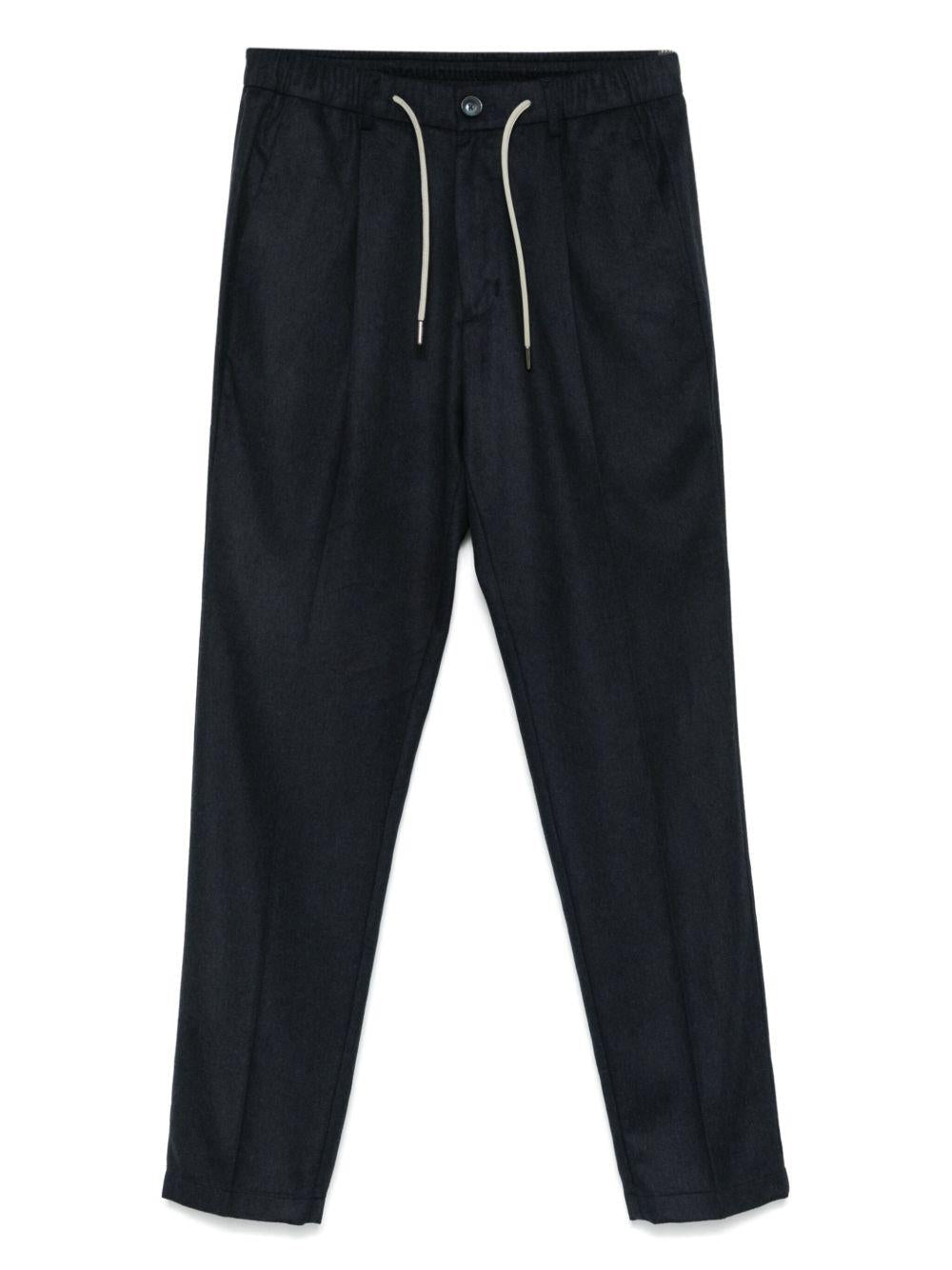Trousers Navy Blue Silk-Cashmere
