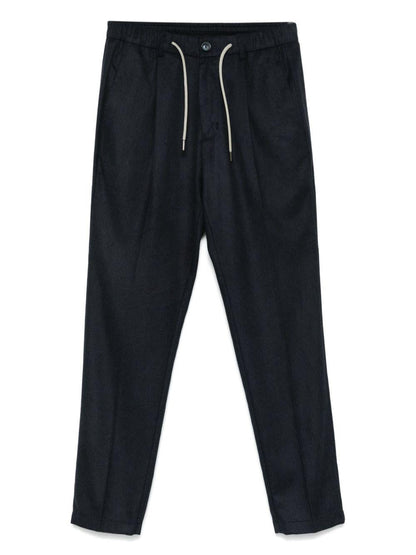 Trousers Navy Blue Silk-Cashmere