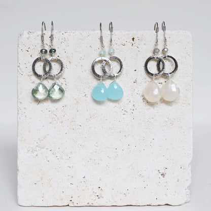 The Airie Earring - Green Amethyst Silver