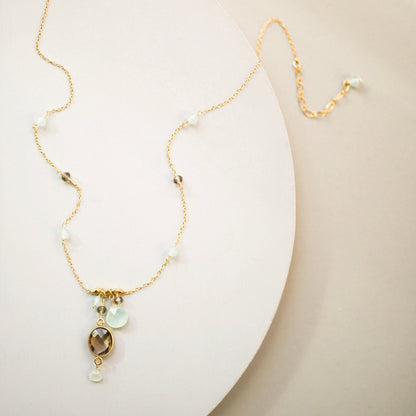 Smoky Quartz Bezel Necklace