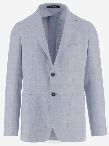 Linen Blend Single-Breasted Jacket