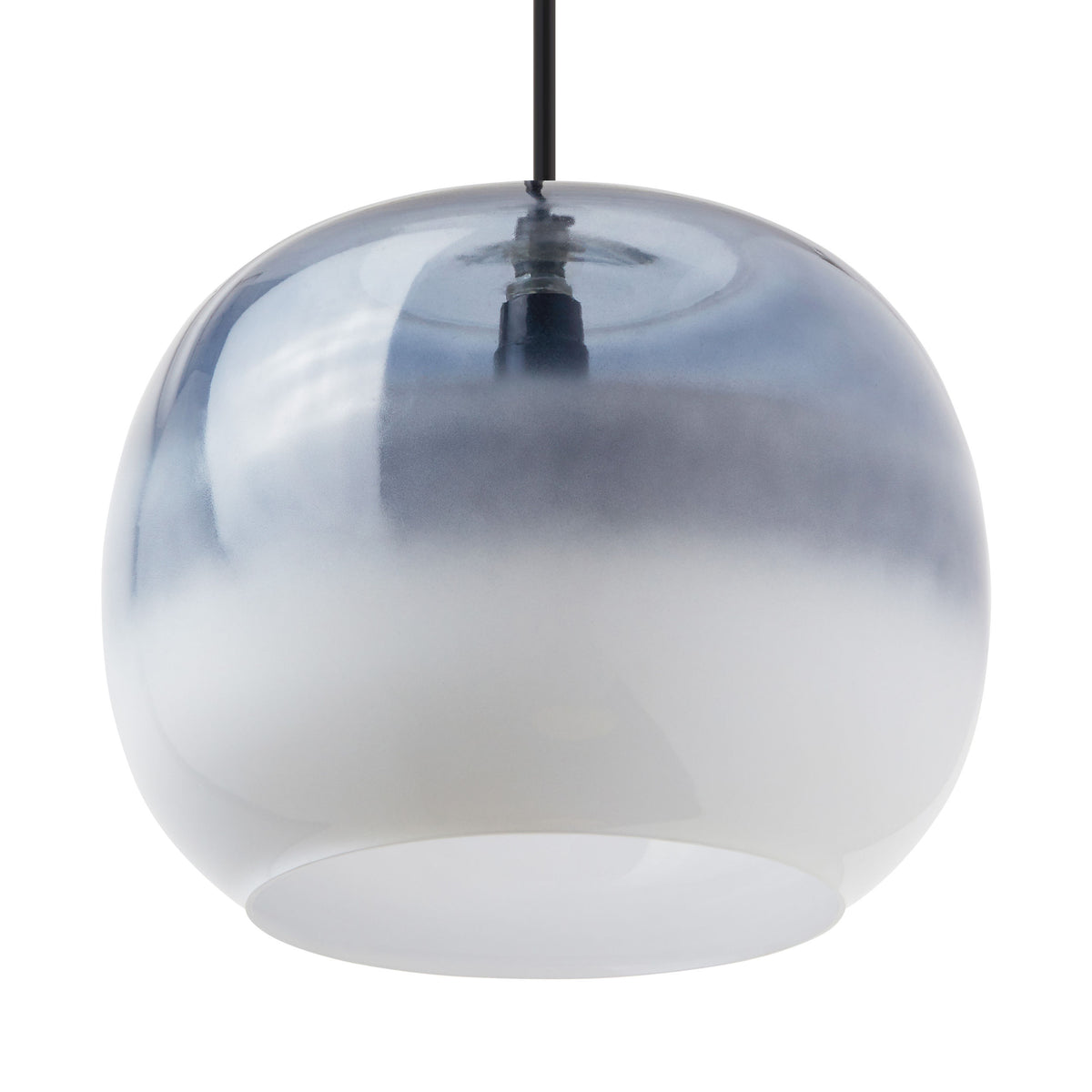 River of Goods 9.8" W Danielle Glam Blue/White Globe Shade Pendant