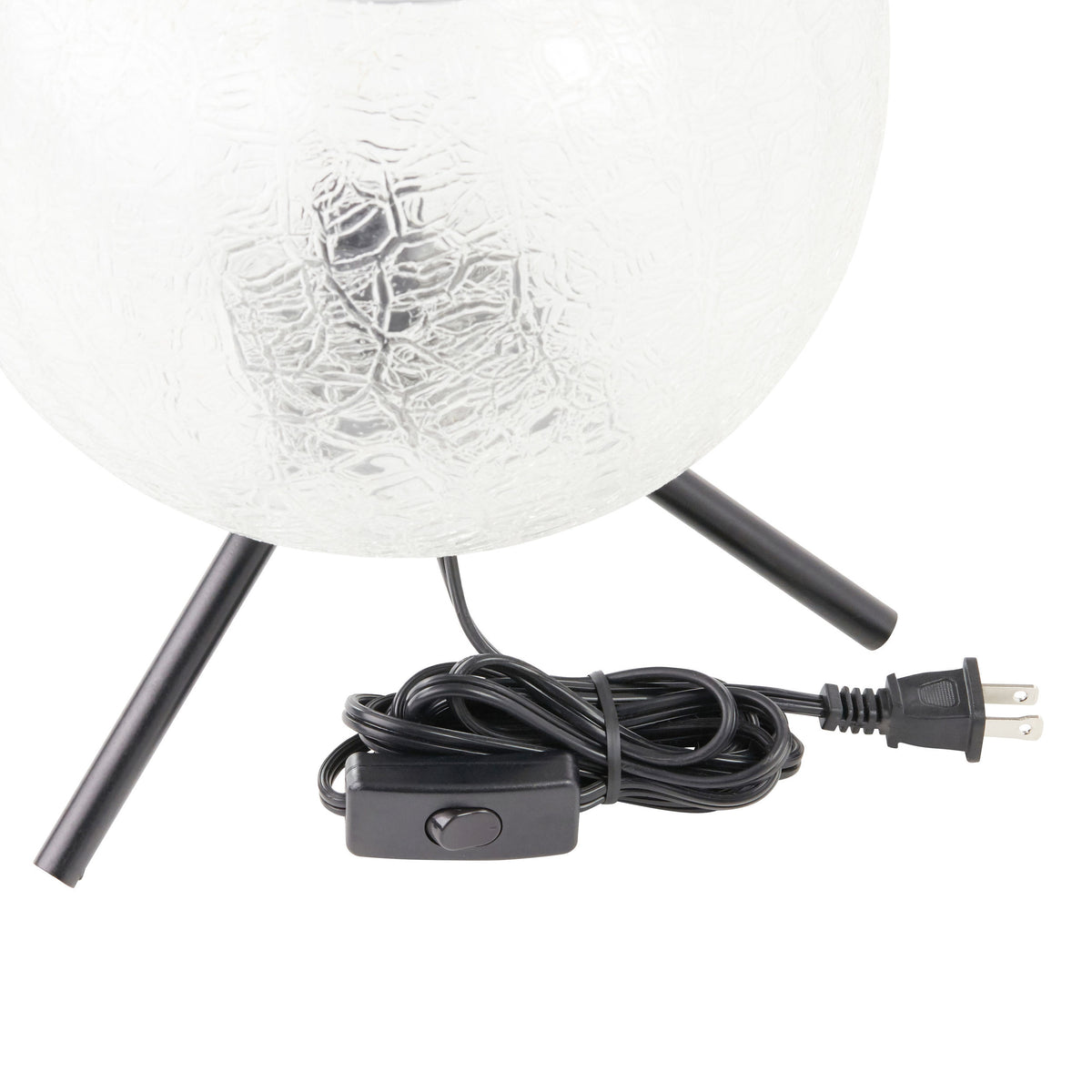 River of Goods 11.5" H Libby Black Tripod Table Lamp with a Clear Textured Glass Globe Shade