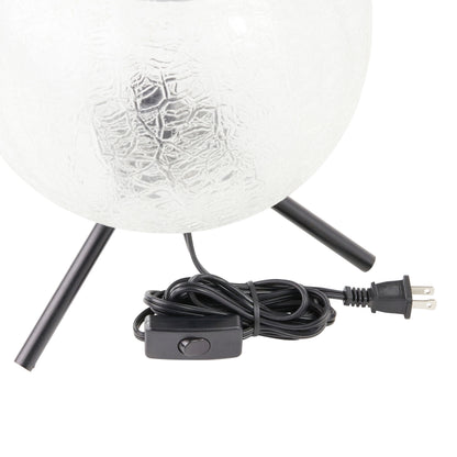 River of Goods 11.5" H Libby Black Tripod Table Lamp with a Clear Textured Glass Globe Shade