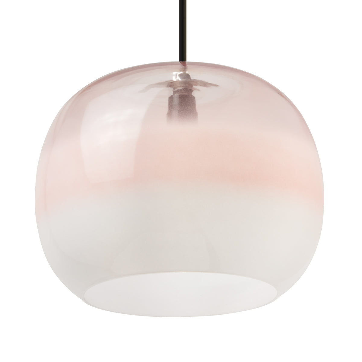River of Goods 9.8" W Danielle Glam Pink/White Globe Shade Pendant