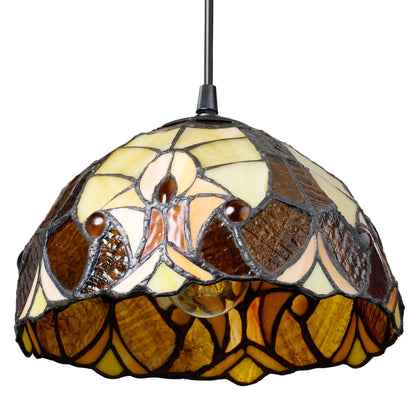 River of Goods 10" W Halston Traditional Amber Dome Shade Pendant