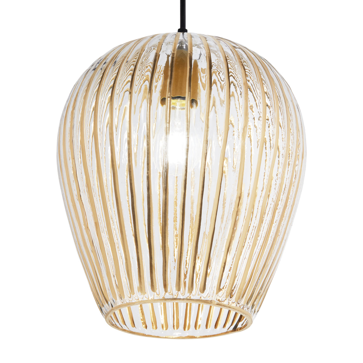 River of Goods 10.75" W Zoe Modern Clear and Gold Dome Shade Pendant