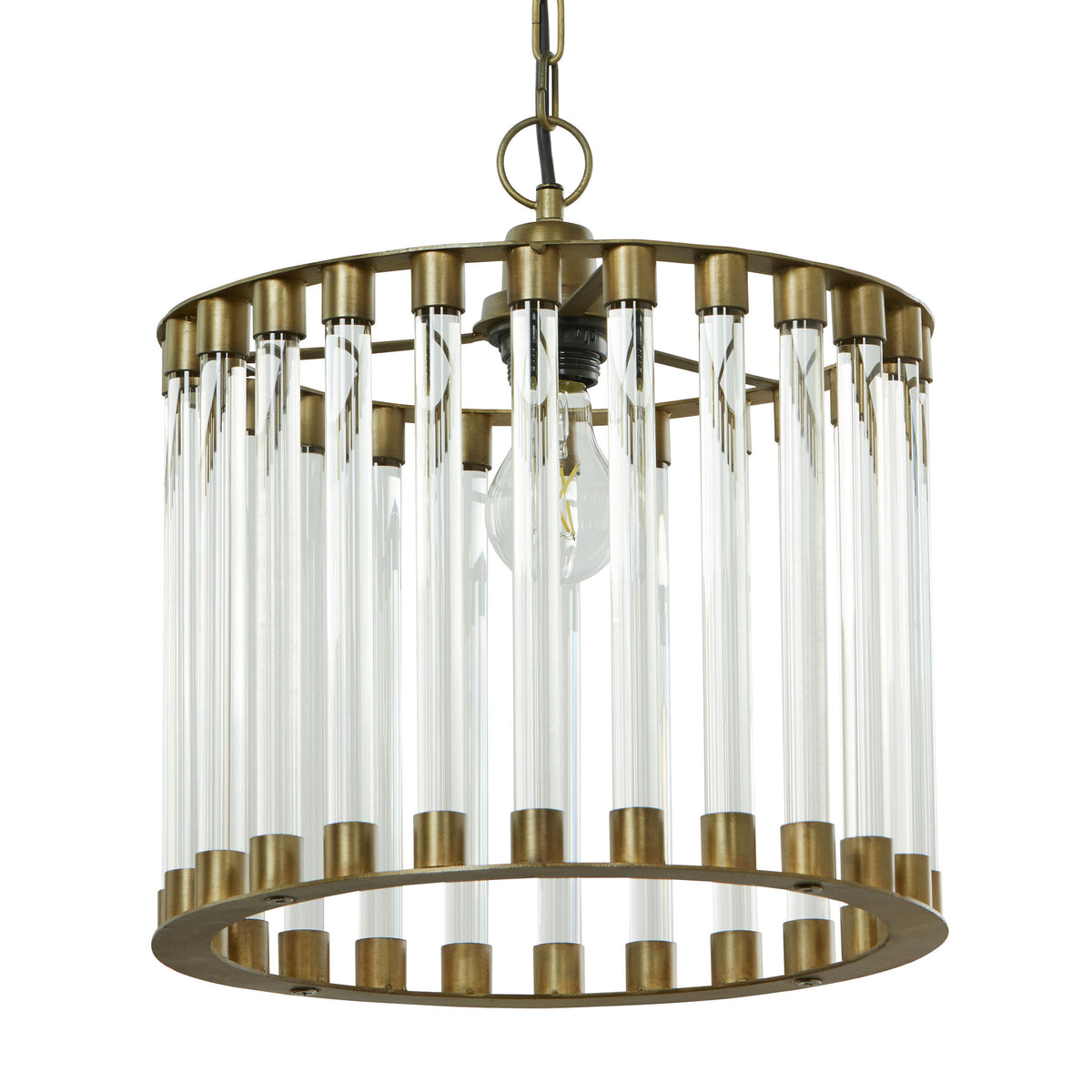 River of Goods 13" W Adalee Clear and Gold Glass and Metal Pendant Light