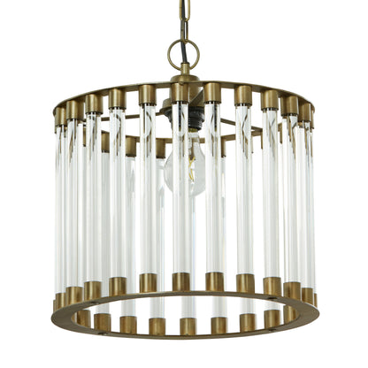 River of Goods 13" W Adalee Clear and Gold Glass and Metal Pendant Light