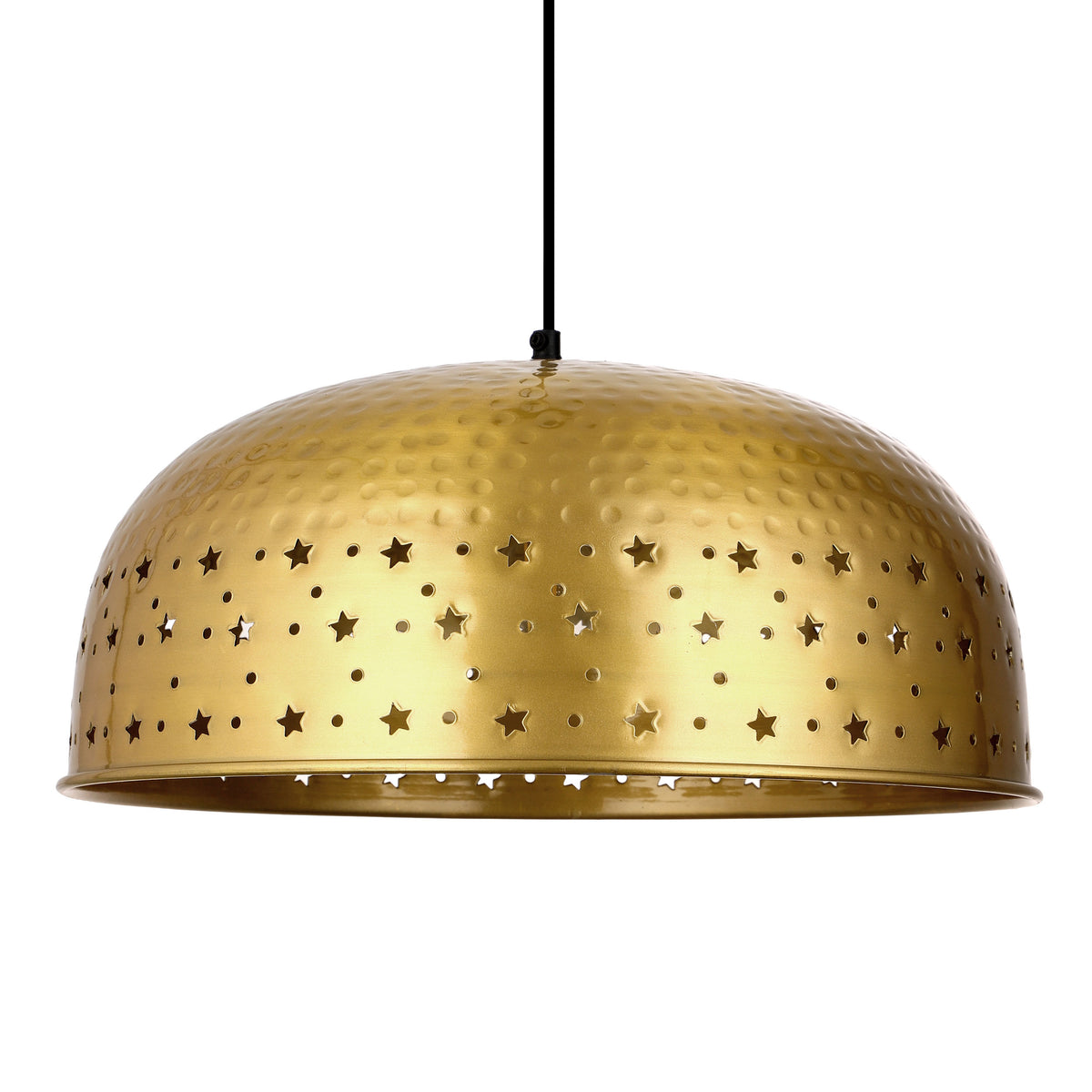 River of Goods Stevie 17.75"W Star-Shaped Cutout Gold Pendant Light