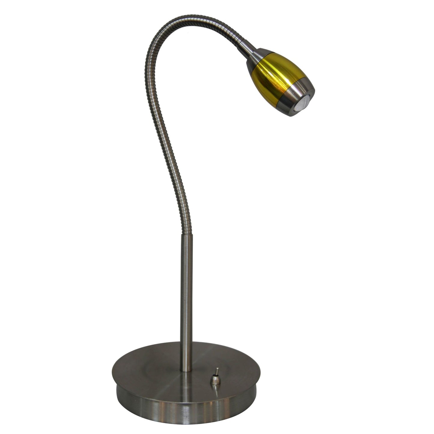 Brushed Nickel With Gold Accented Head-